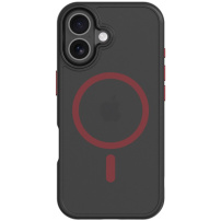 Husă transparentă Tactical Hyperstealth 2.0 cu MagSafe roșu pentru iPhone 17 - negru