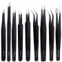 Set de pensete metalice 9în1 JIAFA, pentru repararea dispozitivelor Apple - neagră