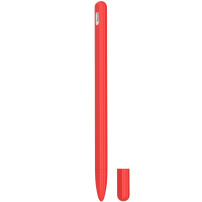 3v1 husă din silicon cu două piese de acoperire a vârfului pentru Apple Pencil 2. generația / Pro - roșu