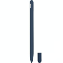 3v1 husă din silicon cu două piese de acoperire a vârfului pentru Apple Pencil 2. generația / Pro - albastru închis