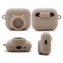 Set 3 în 1 husă din silicon și folie de protecție față și spate pentru AirPods Pro 3 / AirTag 1 / 2 - albastru închis