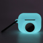Set 3în1 husă din silicon și folie de protecție pentru partea din față și din spate pentru AirPods Pro 3 / AirTag 1 / 2 - albastru luminos