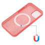Carcasă din silicon cu MagSafe pentru iPhone 14 Plus - coral