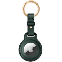 Husă din piele cu carabină pentru AirTag 1 / 2 - verde