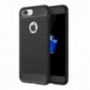 Carcasă rezistentă din plastic, în stil carbon şlefuit, pentru Apple iPhone 8 Plus / 7 Plus - neagră