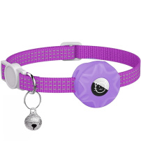 Carcasă în stil de zgardă cu clopoțel pentru AirTag 1 / 2 - violet