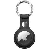 Husă de protecție din piele cu carabina pentru AirTag 1 / 2 - negru