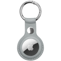 Husă de protecție din piele cu carabina pentru AirTag 1 / 2 - gri