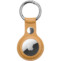 Husă de protecție din piele cu carabina pentru AirTag 1 / 2 - maro