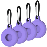 Husă de protecție din silicon cu carabină pentru AirTag 1 / 2 - 4 buc - violet