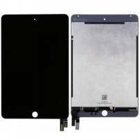 Refurbished Original panou LCD de rezervă + sticlă frontală tactilă (touch screen), pentru Apple iPad Mini 4 - ramă neagră