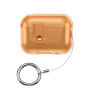 Husa pentru AirPods Pro 3 transparentă cu închidere și carabină - portocaliu