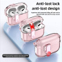 Husa pentru AirPods Pro 3 transparentă cu închidere și carabină - portocaliu