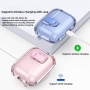 Husa pentru AirPods Pro 3 transparentă cu închidere și carabină - portocaliu
