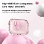 Husa pentru AirPods Pro 3 transparentă cu închidere și carabină - portocaliu