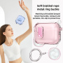 Husa pentru AirPods Pro 3 transparentă cu închidere și carabină - portocaliu