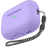 Carcasă din silicon AhaStyle cu buclă pentru AirPods Pro 3 - violet