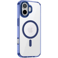 Carcasă transparentă cu ramă colorată și MagSafe pentru iPhone 17 - albastru închis