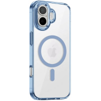 Carcasă transparentă cu ramă colorată și MagSafe pentru iPhone 17 - albastru