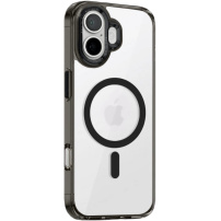 Carcasă transparentă cu ramă colorată și MagSafe pentru iPhone 17 - negru