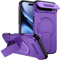 Husă cu capac glisant pentru cameră, suport pliabil și MagSafe pentru iPhone Air - mov