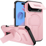 Husă cu protecție glisantă pentru cameră, Suport rabatabil și MagSafe pentru iPhone 17 Pro / 18 Pro - roz