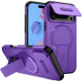 Husă cu protecție glisantă pentru cameră, Suport rabatabil și MagSafe pentru iPhone 17 Pro / 18 Pro - mov