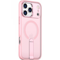 Husă cu suport pliabil și MagSafe pentru iPhone 17 Pro Max - roz