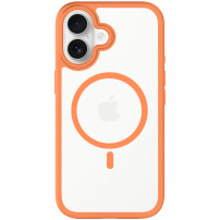 Carcasă mată cu ramă colorată și MagSafe pentru iPhone 17 - portocaliu