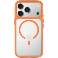 Carcasă mată cu ramă colorată și MagSafe pentru iPhone 17 Pro Max - portocaliu