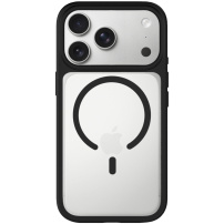 Carcasă mată cu ramă colorată și MagSafe pentru iPhone 17 Pro Max - negru