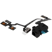 Cablu flex cu conector Audio Jack, butoane de volum şi buton mute, pentru Apple iPhone 4 - negru