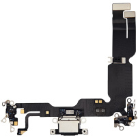 Conector flex de încărcare și audio pentru iPhone 15 Plus - negru