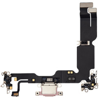Conector flex pentru încărcare și audio pentru iPhone 15 Plus - roz