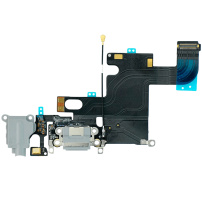 Conector de alimentare şi de date, cu conector jack şi cu cablu flex, pentru Apple iPhone 6 - alb