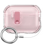 Carcasă transparentă cu închidere și carabină pentru AirPods Pro 3 - roz