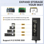 ESSAGER ES-HB01 hub 7în1 - disc SSD / slot pentru card SD / TF / 2x USB-C / 2x USB-A la USB-C - gri închis