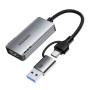 ESSAGER ES-CJK01 adaptor video 2în1 - HDMI la USB-C / USB-A - gri închis