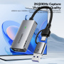 ESSAGER ES-CJK01 adaptor video 2în1 - HDMI la USB-C / USB-A - gri închis