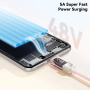 ESSAGER Crystal Clear împletit încărcare și date cablu - USB-C la USB-C - 1 m - roz