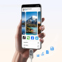 Cablu de încărcare și date împletit ESSAGER Crystal Clear - USB-C la USB-C - 2 m - mov-albastru