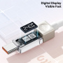 Cablu de încărcare și date împletit ESSAGER Crystal Clear - USB-C la USB-C - 2 m - roz