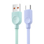 ESSAGER ES-X73 cablu de date și încărcare împletit - USB-A la USB-C - 25 cm - mov mentă