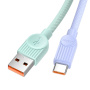 ESSAGER ES-X73 cablu de date și încărcare împletit - USB-A la USB-C - 25 cm - mov mentă