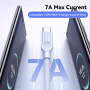 ESSAGER ES-X73 cablu de date și încărcare împletit - USB-A la USB-C - 25 cm - mov mentă