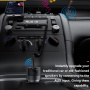 ESSAGER ES-CC20 Transmițător FM Bluetooth auto cu porturi USB-C / USB-A și cablu jack 3,5 mm - 35W - gri