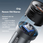 ESSAGER ES-CC20 Transmițător FM Bluetooth auto cu porturi USB-C / USB-A și cablu jack 3,5 mm - 35W - gri