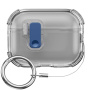 Carcasă transparentă cu închidere și carabină pentru AirPods Pro 3 - gri