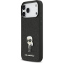 Karl Lagerfeld Ikonik husă metalică cu sclipici fixat pentru iPhone 17 Pro Max - negru