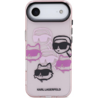 Karl Lagerfeld IML Multi K&CH Heads husă pentru iPhone Air - roz